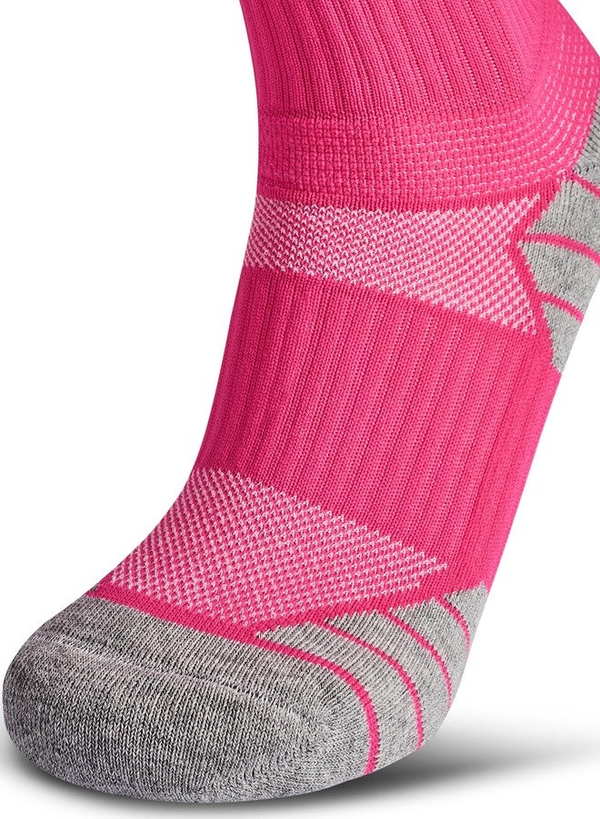 CWVLC Soccer Socks for Kids Youth Adult, Cotton Football Softball Baseball Socks, Medium, Pink-3 Pairs - Image 4